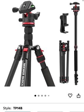 Neewer Black & Red Camera Tripod with Monopod Conversion